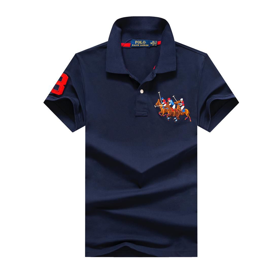 Classic Black Polo Shirt with Embroidered Design #blue